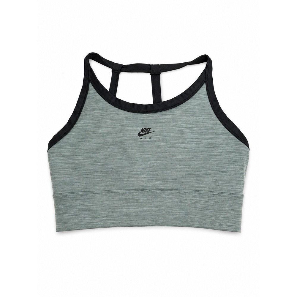 Nike Air Black Gray Sports Bra Medium‎ Support Racerback Pullover Size M Dri Fit